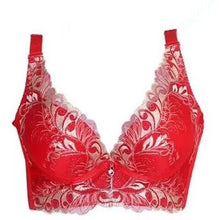 Load image into Gallery viewer, New Ziggy High Quality Polyester Women's Sexy Bra Wire Free Embroidery Push Up Adjustable A B C 3/4 Cup Deep-V Bras Female Big Size Underwear 32 34 36 38 90 42