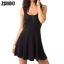 Load image into Gallery viewer, Sexy Black Summer Clothes Bandage Bodycon Mini Tank Dress High Waist Slim Solid Fit Flare Skater Casual Dress Women Club Clothin