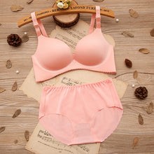 Load image into Gallery viewer, 2020 Ziggy Bra Set for Women One-piece Seamless Bra Wire Free Gathered Adjustment Girl Bra Underwear Set Sexy Push up Set Bras and Panties