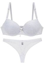 Load image into Gallery viewer, New 2020 Lace Drill Bra Set Women Plus Size Push Up Underwear Set Bra And Thong Set 34 36 38 40 ABC Cup For Female