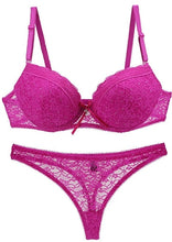 Load image into Gallery viewer, New 2020 Lace Drill Bra Set Women Plus Size Push Up Underwear Set Bra And Thong Set 34 36 38 40 ABC Cup For Female