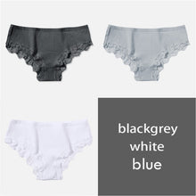 Load image into Gallery viewer, 100% Cotton M-XL Women's Panties 3Pcs/Set Ziggy Solid Color Girl Briefs Sexy Lingerie Female Underwear