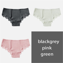 Load image into Gallery viewer, 100% Cotton M-XL Women's Panties 3Pcs/Set Ziggy Solid Color Girl Briefs Sexy Lingerie Female Underwear