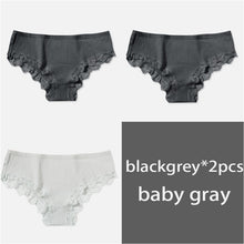 Load image into Gallery viewer, 100% Cotton M-XL Women's Panties 3Pcs/Set Ziggy Solid Color Girl Briefs Sexy Lingerie Female Underwear