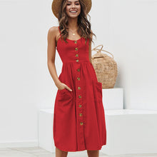 Load image into Gallery viewer, ZIGGY 2020 Women Summer Beach Dress Sexy Straps Boho Floral Tunic Long Dress Womens Casual Sundress Pocket Dresses