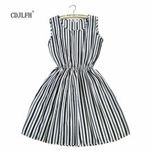 Load image into Gallery viewer, Striped Femme Dresses Casual Plus Size Clothes Beach Mini Clothing S M L XL XXL Sexy Blue tank dress Women Summer Dress 2019