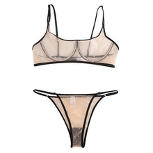 Load image into Gallery viewer, Women spandex Lingerie Set Women Lace Underwire Sexy Perspective Two-piece Set ensemble soutien gorge culotte