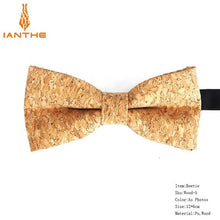 Load image into Gallery viewer, New Cork Wood Fashion Bow Ties Men & Women Novelty Handmade Solid Neckwear for Mens Wedding Party Man Gift Accessories Men Bowtie Ziggy