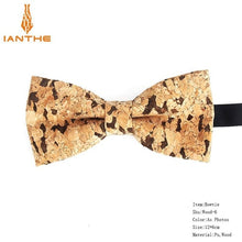 Load image into Gallery viewer, New Cork Wood Fashion Bow Ties Men & Women Novelty Handmade Solid Neckwear for Mens Wedding Party Man Gift Accessories Men Bowtie Ziggy
