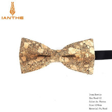 Load image into Gallery viewer, New Cork Wood Fashion Bow Ties Men & Women Novelty Handmade Solid Neckwear for Mens Wedding Party Man Gift Accessories Men Bowtie Ziggy