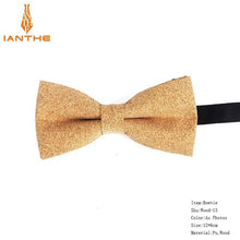Load image into Gallery viewer, New Cork Wood Fashion Bow Ties Men & Women Novelty Handmade Solid Neckwear for Mens Wedding Party Man Gift Accessories Men Bowtie Ziggy