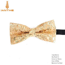 Load image into Gallery viewer, New Cork Wood Fashion Bow Ties Men & Women Novelty Handmade Solid Neckwear for Mens Wedding Party Man Gift Accessories Men Bowtie Ziggy