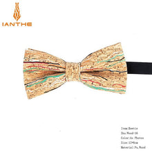 Load image into Gallery viewer, New Cork Wood Fashion Bow Ties Men & Women Novelty Handmade Solid Neckwear for Mens Wedding Party Man Gift Accessories Men Bowtie Ziggy
