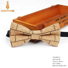 Load image into Gallery viewer, New Cork Wood Fashion Bow Ties Men & Women Novelty Handmade Solid Neckwear for Mens Wedding Party Man Gift Accessories Men Bowtie Ziggy