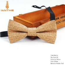 Load image into Gallery viewer, New Cork Wood Fashion Bow Ties Men & Women Novelty Handmade Solid Neckwear for Mens Wedding Party Man Gift Accessories Men Bowtie Ziggy