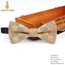 Load image into Gallery viewer, New Cork Wood Fashion Bow Ties Men & Women Novelty Handmade Solid Neckwear for Mens Wedding Party Man Gift Accessories Men Bowtie Ziggy