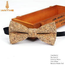 Load image into Gallery viewer, New Cork Wood Fashion Bow Ties Men & Women Novelty Handmade Solid Neckwear for Mens Wedding Party Man Gift Accessories Men Bowtie Ziggy