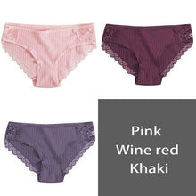 Load image into Gallery viewer, Cotton Panty 3Pcs/lot Solid Ladies Panties Comfort Underwear Skin-friendly Briefs For Women Sexy Low-Rise Panty Intimates L XL For Ziggy