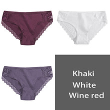 Load image into Gallery viewer, Cotton Panty 3Pcs/lot Solid Ladies Panties Comfort Underwear Skin-friendly Briefs For Women Sexy Low-Rise Panty Intimates L XL For Ziggy