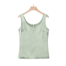 Load image into Gallery viewer, Women Satin Tank Ziggy Tops Cami O-neck Sleeveless Silky Shiny Blusas