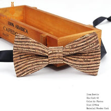 Load image into Gallery viewer, New Cork Wood Fashion Bow Ties Men & Women Novelty Handmade Solid Neckwear for Mens Wedding Party Man Gift Accessories Men Bowtie Ziggy