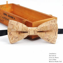 Load image into Gallery viewer, New Cork Wood Fashion Bow Ties Men & Women Novelty Handmade Solid Neckwear for Mens Wedding Party Man Gift Accessories Men Bowtie Ziggy