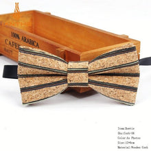 Load image into Gallery viewer, New Cork Wood Fashion Bow Ties Men & Women Novelty Handmade Solid Neckwear for Mens Wedding Party Man Gift Accessories Men Bowtie Ziggy
