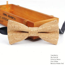 Load image into Gallery viewer, New Cork Wood Fashion Bow Ties Men & Women Novelty Handmade Solid Neckwear for Mens Wedding Party Man Gift Accessories Men Bowtie Ziggy