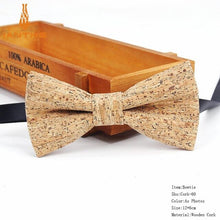 Load image into Gallery viewer, New Cork Wood Fashion Bow Ties Men & Women Novelty Handmade Solid Neckwear for Mens Wedding Party Man Gift Accessories Men Bowtie Ziggy