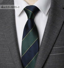 Load image into Gallery viewer, Men Women Ziggy Polyester all in one Necktie Striped Business 7CM Tie Mens Wedding Parties Dress Jacquard Ties