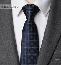 Load image into Gallery viewer, Men Women Ziggy Polyester all in one Necktie Striped Business 7CM Tie Mens Wedding Parties Dress Jacquard Ties