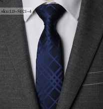 Load image into Gallery viewer, Men Women Ziggy Polyester all in one Necktie Striped Business 7CM Tie Mens Wedding Parties Dress Jacquard Ties