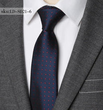 Load image into Gallery viewer, Men Women Ziggy Polyester all in one Necktie Striped Business 7CM Tie Mens Wedding Parties Dress Jacquard Ties