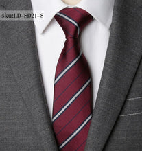 Load image into Gallery viewer, Men Women Ziggy Polyester all in one Necktie Striped Business 7CM Tie Mens Wedding Parties Dress Jacquard Ties