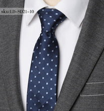 Load image into Gallery viewer, Men Women Ziggy Polyester all in one Necktie Striped Business 7CM Tie Mens Wedding Parties Dress Jacquard Ties