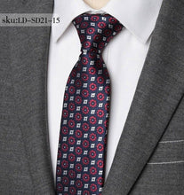 Load image into Gallery viewer, Men Women Ziggy Polyester all in one Necktie Striped Business 7CM Tie Mens Wedding Parties Dress Jacquard Ties