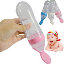 Load image into Gallery viewer, 90ml Safety silicone Ziggy  baby bottle Infant kids feeding bottles With Spoon Rice Cereal Milk Paste Baby Food Supplement Bottle Cup