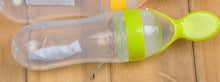 Load image into Gallery viewer, 90ml Safety silicone Ziggy  baby bottle Infant kids feeding bottles With Spoon Rice Cereal Milk Paste Baby Food Supplement Bottle Cup