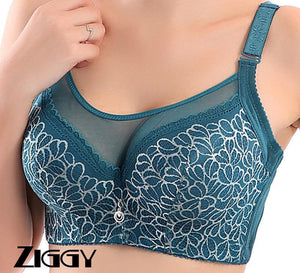 ZIGGY 2020 New bras for women plus large big size  super BH thin push up bralette gather lace crop tops sexy brassiere