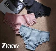 Load image into Gallery viewer, 100% Cotton M-XL Women&#39;s Panties 3Pcs/Set Ziggy Solid Color Girl Briefs Sexy Lingerie Female Underwear
