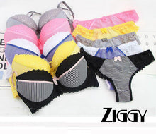 Load image into Gallery viewer, Ziggy 2020 secret thong bra set lingerie Push Up French lace sexy women underwear sets Bra and Panty ABCD cup
