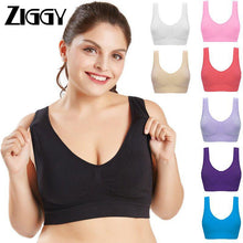 Load image into Gallery viewer, Fashion New 2020 Double Layer Large Size Ziggy Seamless Rimless Vest Style No Trace Sports Bra
