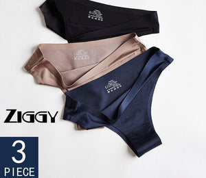 Panties Woman Underwear Sexy Ziggy NYLON Seamless Sports Female T-back Solid Soft G-string Thong For Woman Underwear Ice Silk 3 Pcs