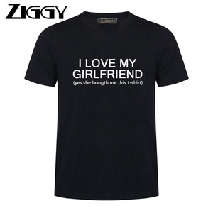 Ziggy Polyester T-Shirt New Fashion_I Love My Girlfriend_ Letter Design Print