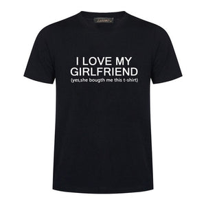 Ziggy Polyester T-Shirt New Fashion_I Love My Girlfriend_ Letter Design Print