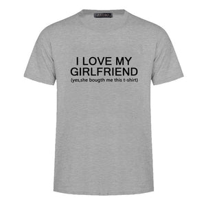 Ziggy Polyester T-Shirt New Fashion_I Love My Girlfriend_ Letter Design Print