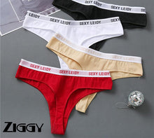 Load image into Gallery viewer, Sexy Women G-String Women Underwear Underpants Female Lingerie Briefs Ladies Thong Ziggy Cotton Panties Fashion Letter  Panties M-XL
