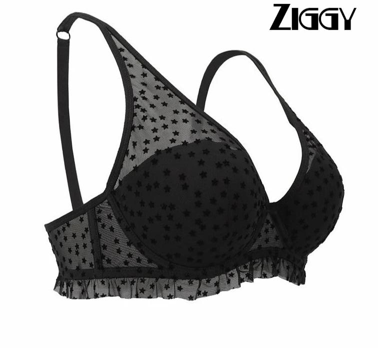 Women's Lace Sexy Bra Stars Style Backles Ziggy Underwire Bra Comfortable Cup Underwear Ladies Brassiere Push Up Lingerie Bralette 2020