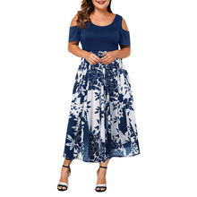 Load image into Gallery viewer, New Ziggy dress women 2020 robe femme vestidos de verano Casual Plus Size O-Neck Print Stitching Off-Shoulder Short Sleeve Dress
