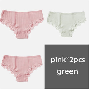 100% Cotton M-XL Women's Panties 3Pcs/Set Ziggy Solid Color Girl Briefs Sexy Lingerie Female Underwear